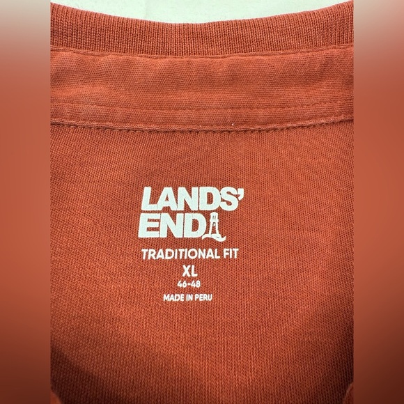 Lands' End Terracotta Long Sleeved Polo Shirt Size XL - Picture 3 of 6